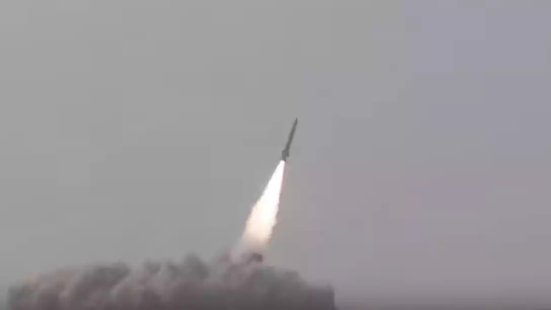 Premier tir d'un missile Fatah II de GIDS, le 27 décembre 2023.