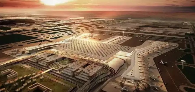 Vue générale de l'aéroport d'Istanbul, premier aéroport d'Europe en 2022