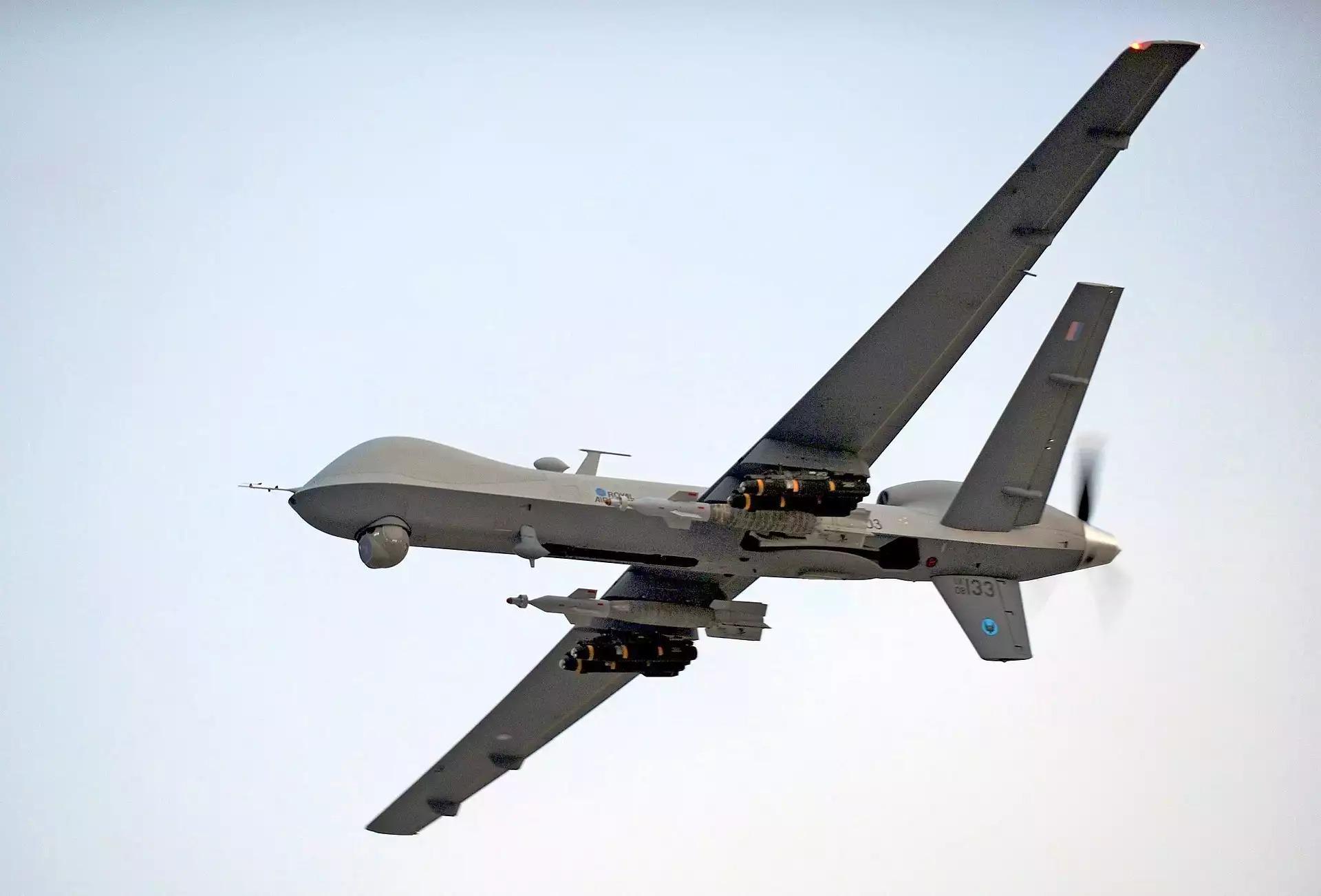 Photo d’un MQ-9 Reaper britannique en vol lors d’une mission en Afghanistan, en 2009.