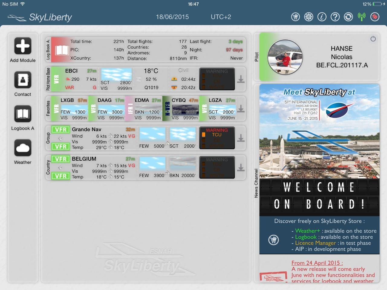 SkyLiberty est une solution qui permet d'accompagner les pilotes de loisirs dans leur gestion des vols et licences